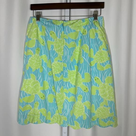 Turtle Print Blue and Green Skirt - Picture 6 of 8